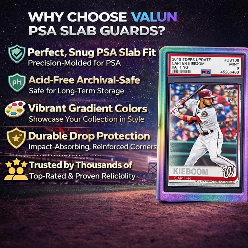 VALUN PSA Slab Bumper 5 PACK (MULTI-COLOR) – Hard TPU PSA Slab Protector Guard for Graded Cards – PSA Slab Bumper Guard for PSA Slabs – Card Slab Protector for PSA Card Protection - Image 4